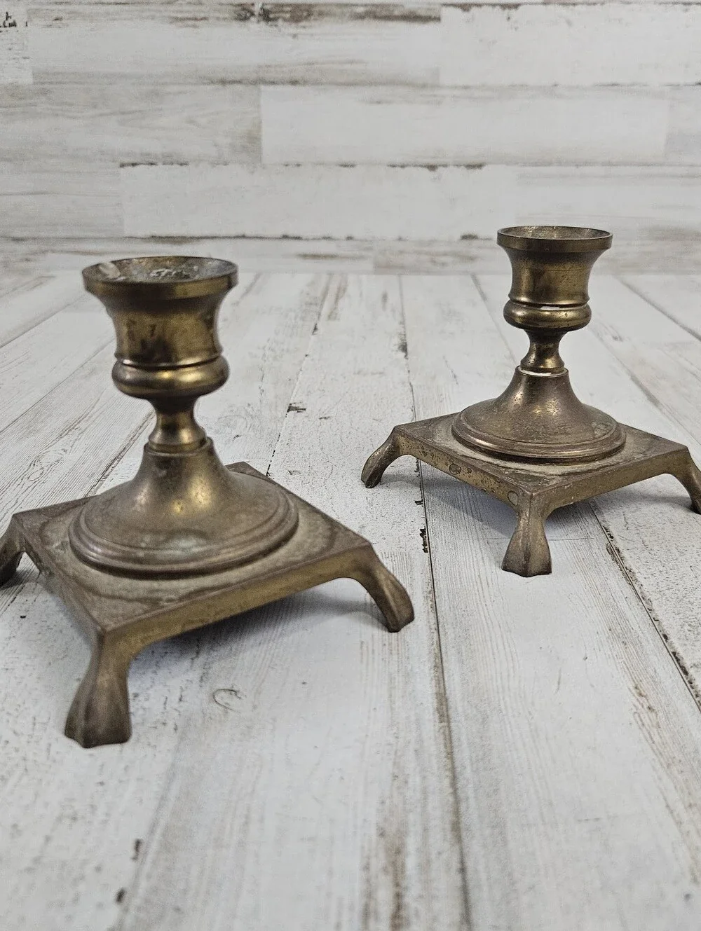 Pair Of Vintage Brass 3.75